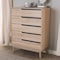 Baxton Studio Fella Mid-Century Modern Two-Tone Oak and Grey Wood 5-Drawer Chest 138-7703 - alternate 6